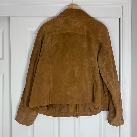 Cognac brown, faux, suede jacket. Western style - Picture 2 of 2